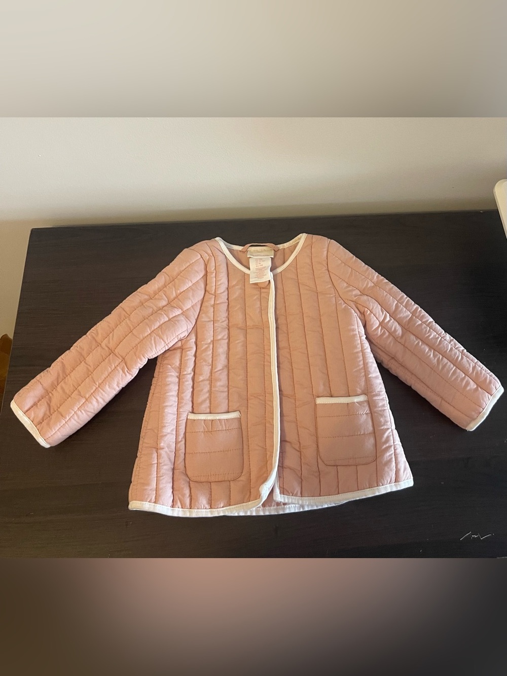 Shabby Chic Baby Girls' Blush Pink Quilted Jacket with Pockets Size 18 Months